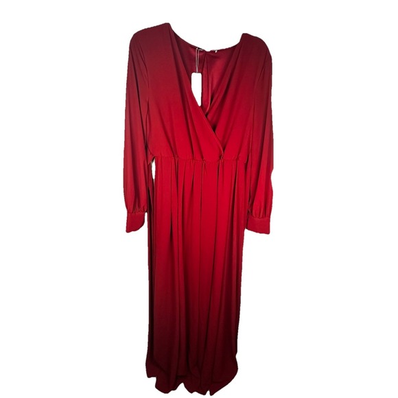 Baltic Børn Dresses & Skirts - Baltic Born Womens Celine Maxi Dress Sz L Wine Sheer Long‎ Sleeve Holiday dress